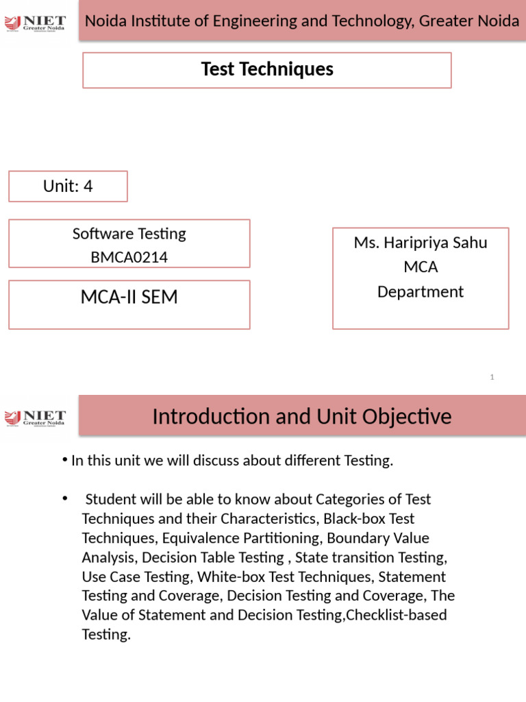 Unit 4 Software Testing Pdf Software Testing Software Engineering