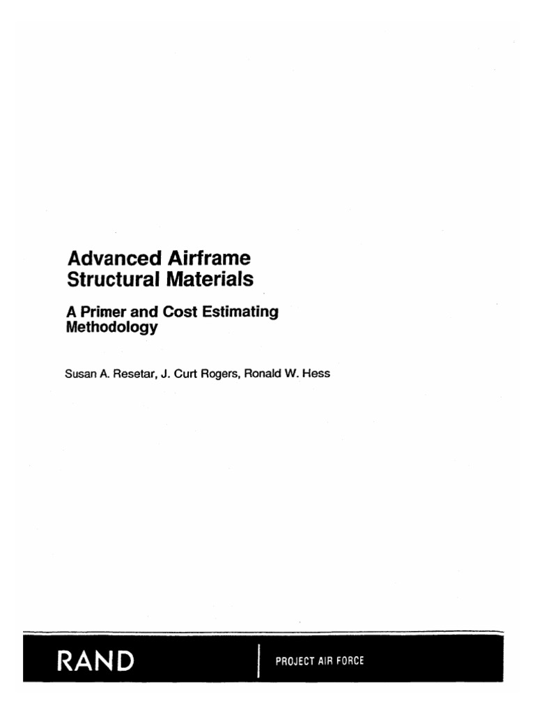 Advanced Airframe Structural Materials - A Primer and Cost Estimating ...