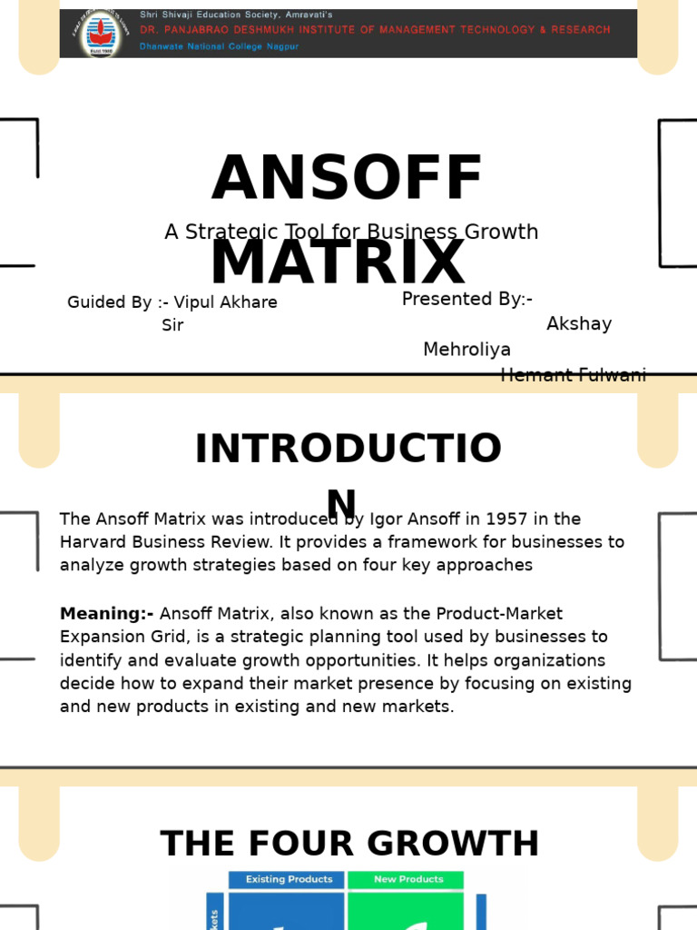 Understanding the Ansoff Matrix | PDF | Business | Business Economics