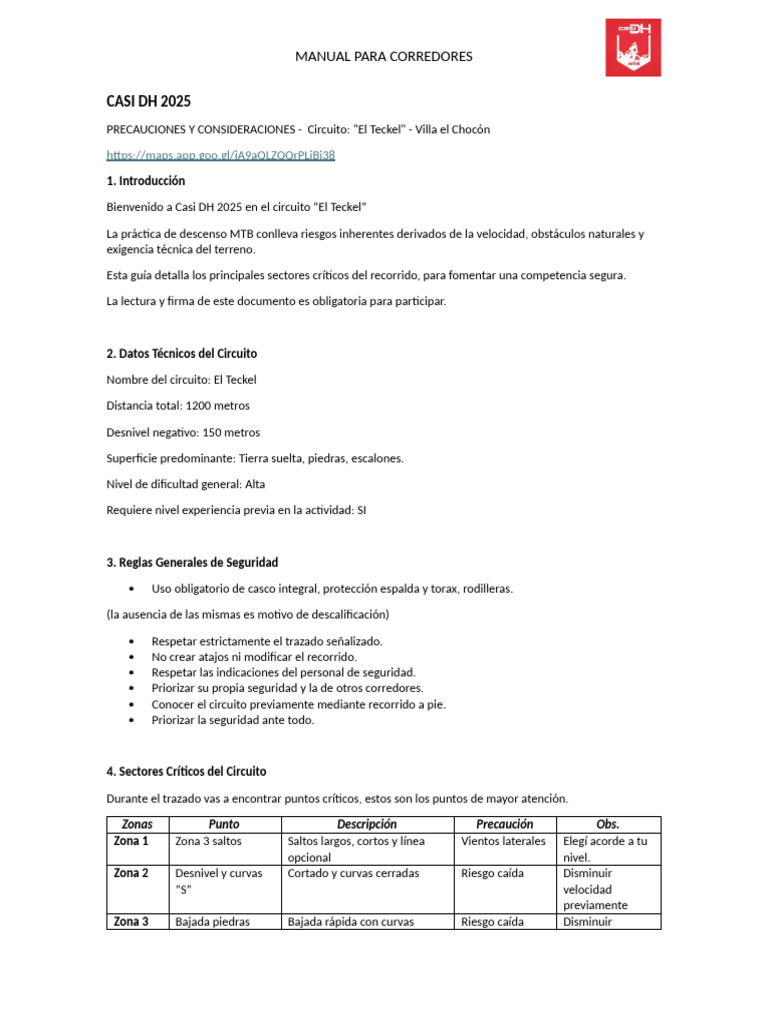 Manual de Seguridad para Casi DH 2025 | PDF