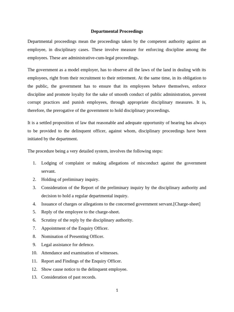 Understanding Departmental Proceedings | PDF | Witness | Burden Of ...