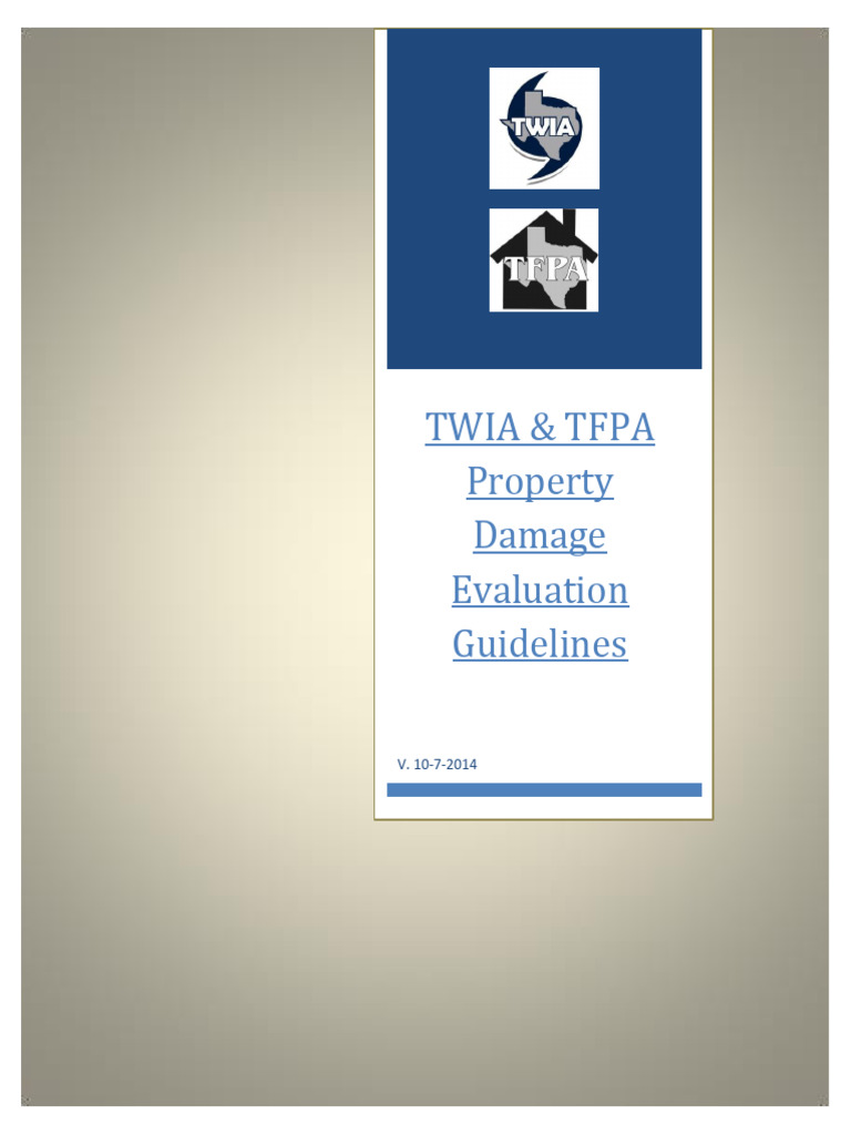 TWIA & TFPA Damage Evaluation Guide | PDF | Insurance | General Contractor
