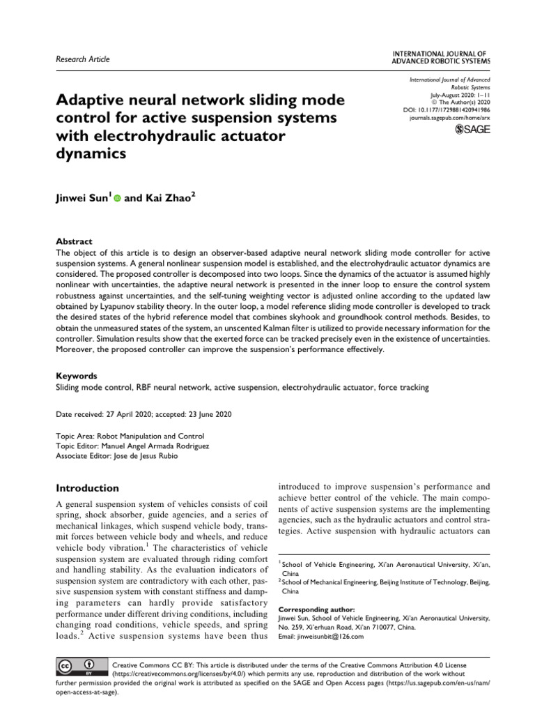 Adaptive Neural Network Sliding Mode Control For A | PDF | Control ...