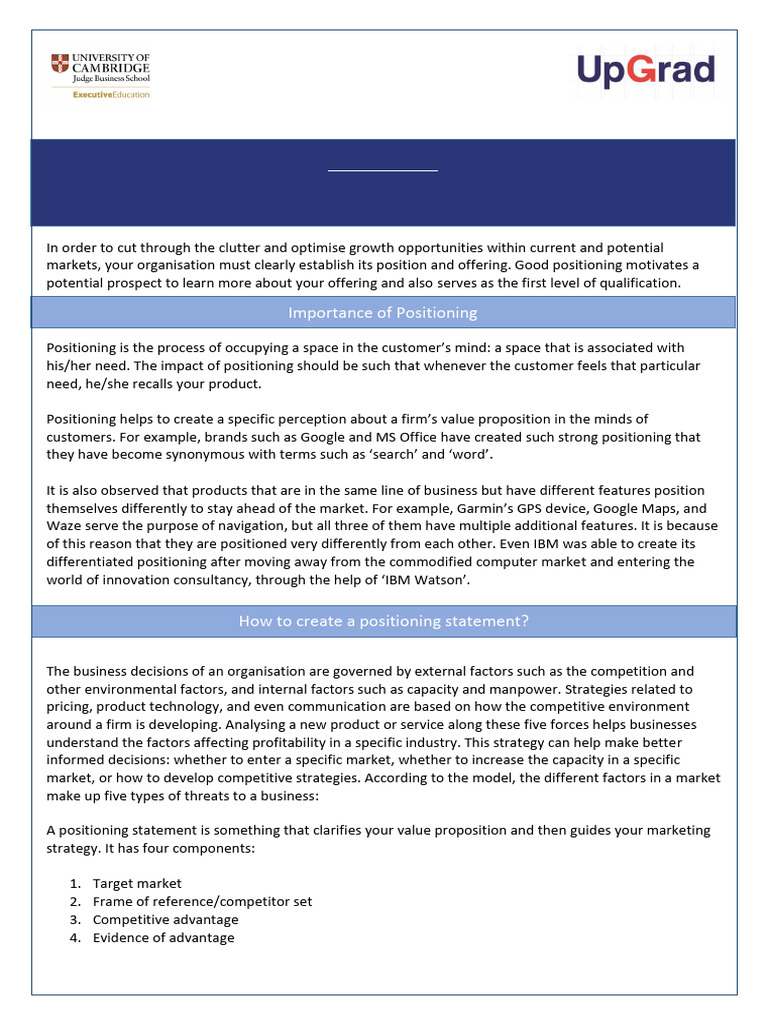 Summary+ +Positioning+in+the+Digital+World | PDF | Brand | Marketing