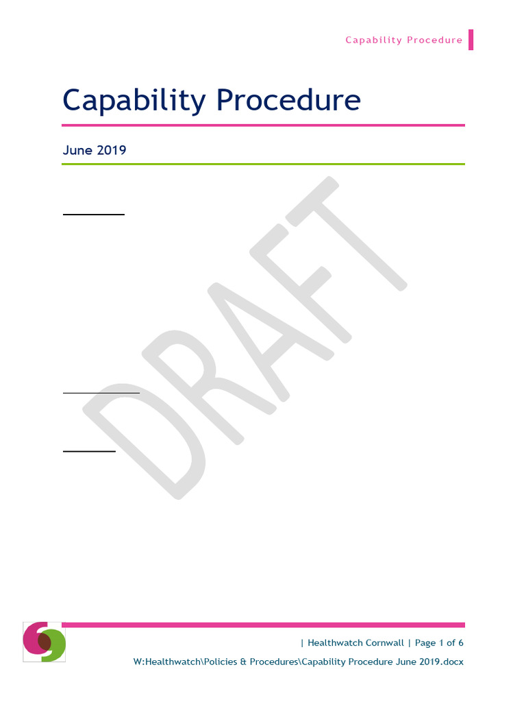Capability Procedure June 2019 | PDF | Employment | Justice