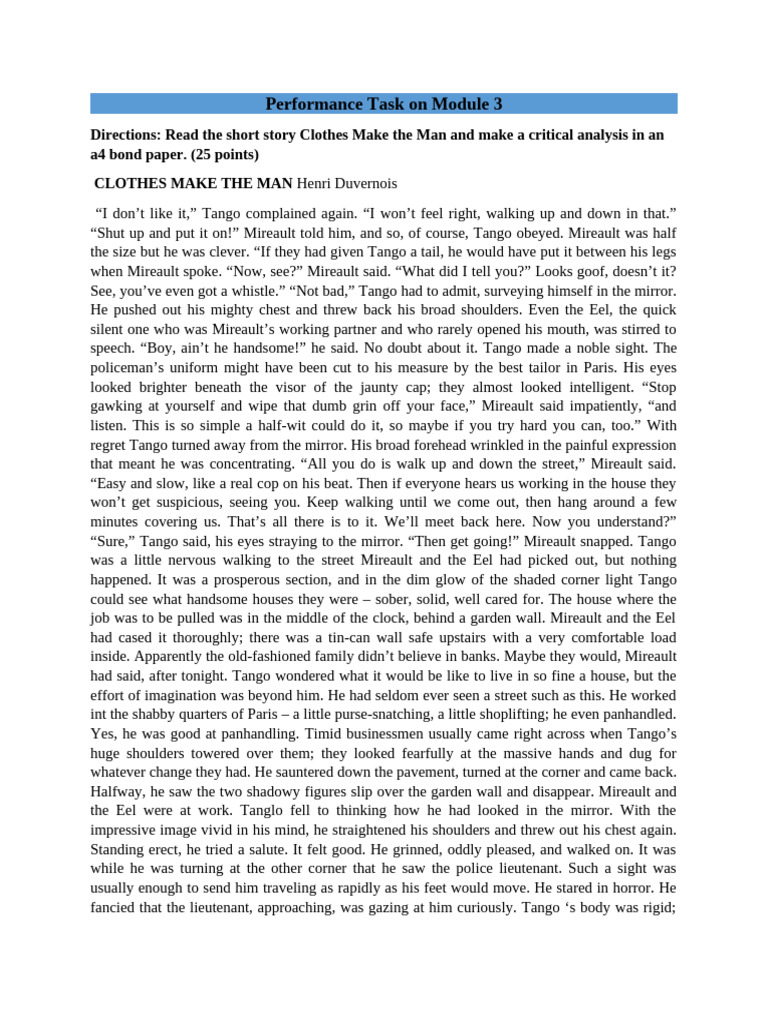 English 10 Performance Task Module 3 and 4 | PDF