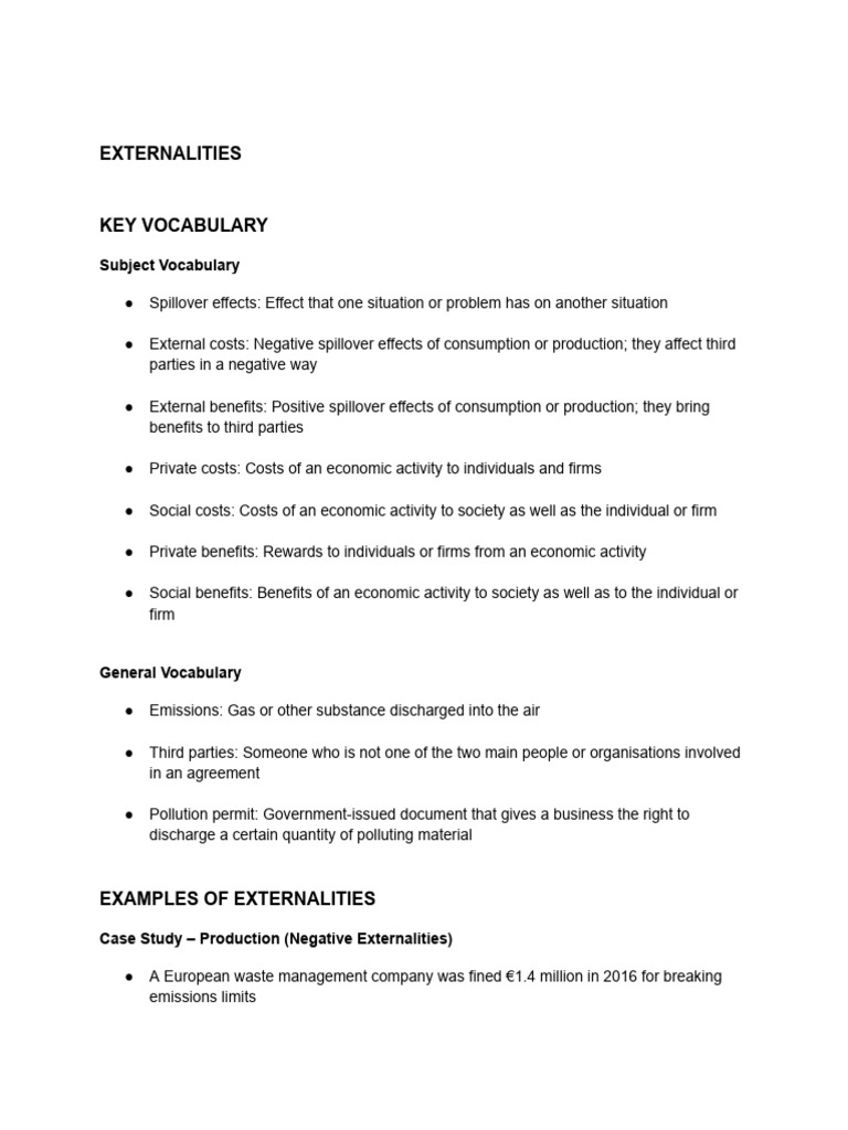 Externalities Notes | PDF | Externality | Pollution