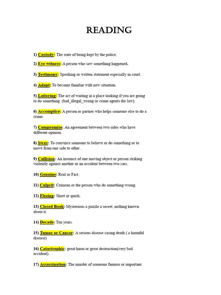 Legal Terms and Definitions Explained | PDF