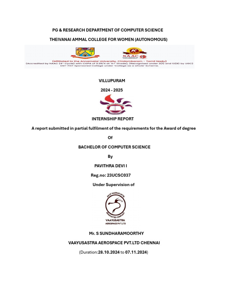 Final Copy Front Page Pavi | PDF