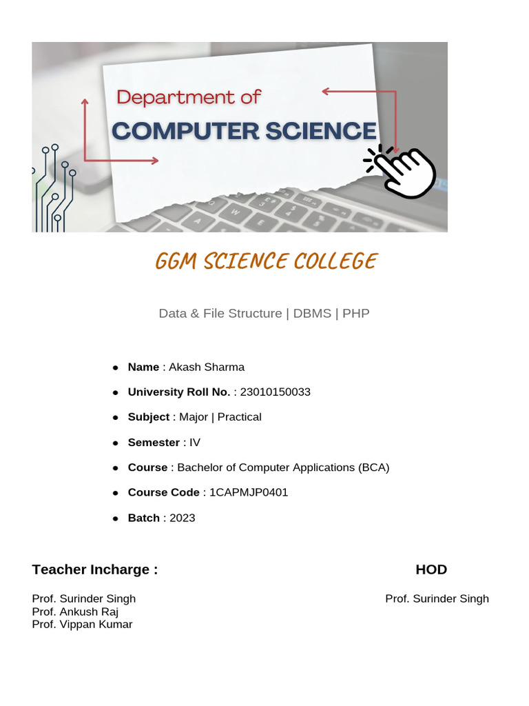 Akash Sharma Major Practical File Sem 4 | PDF | Php | Algorithms And ...