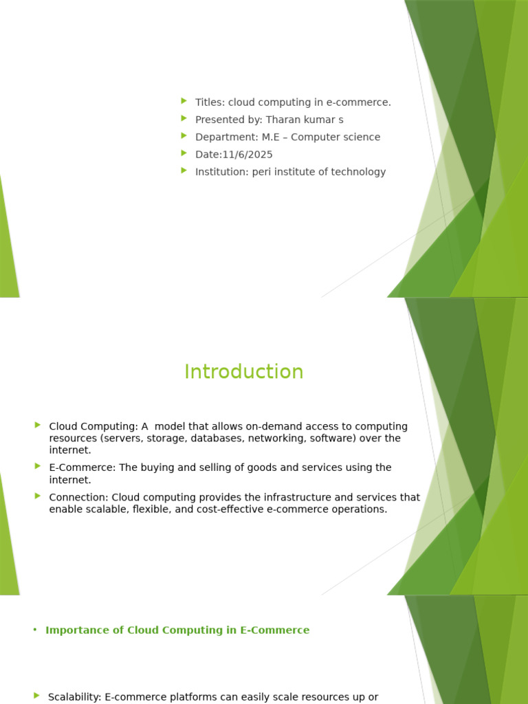 Cloud Computing's Role in E-Commerce | PDF | Cloud Computing | Software ...