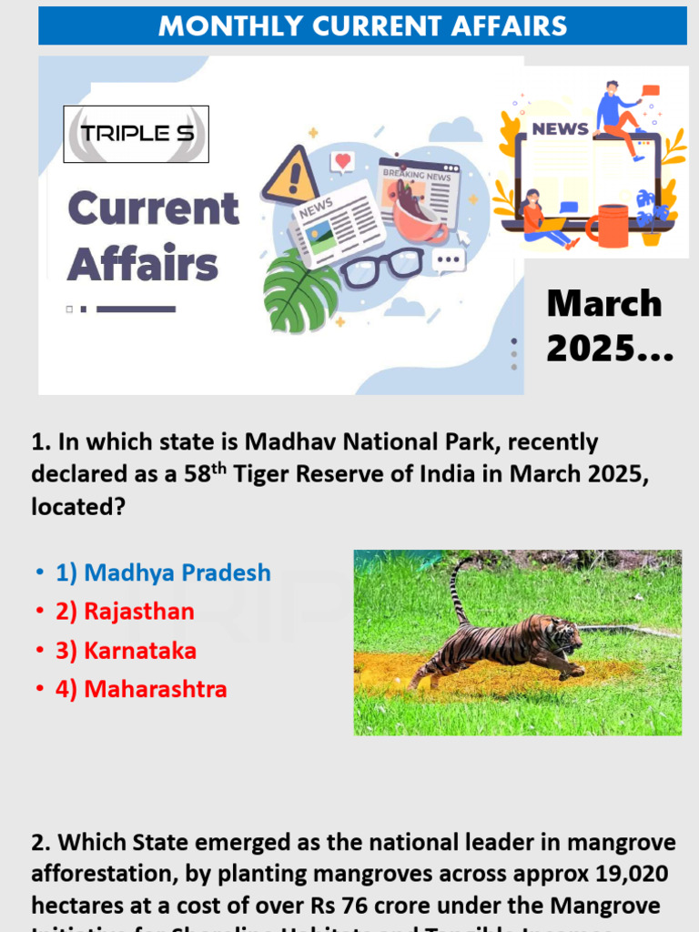 India Current Affairs - March 2025 | PDF