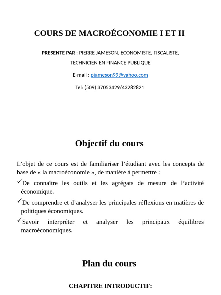 Cours de Macroéconomie I et II | PDF | Produit intérieur brut ...