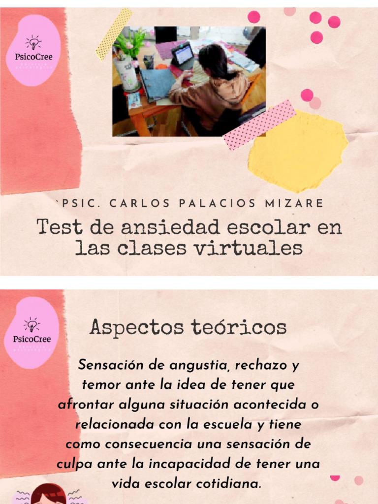 Test de Ansiedad Escolar en Clases Virtuales | PDF