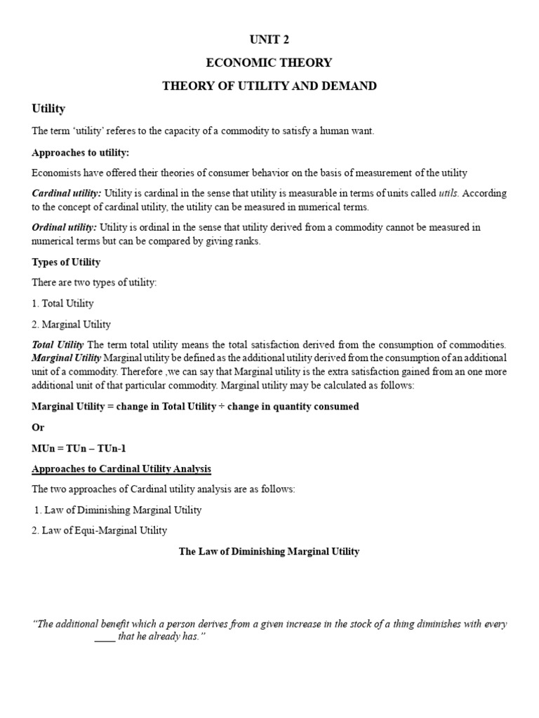 Understanding Utility in Economics | PDF | Demand | Elasticity (Economics)