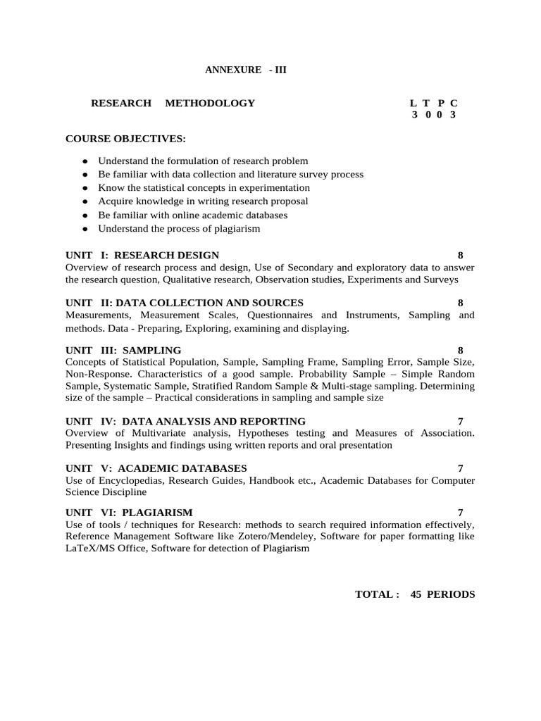 Research Methodology Course Overview | PDF | Sampling (Statistics ...