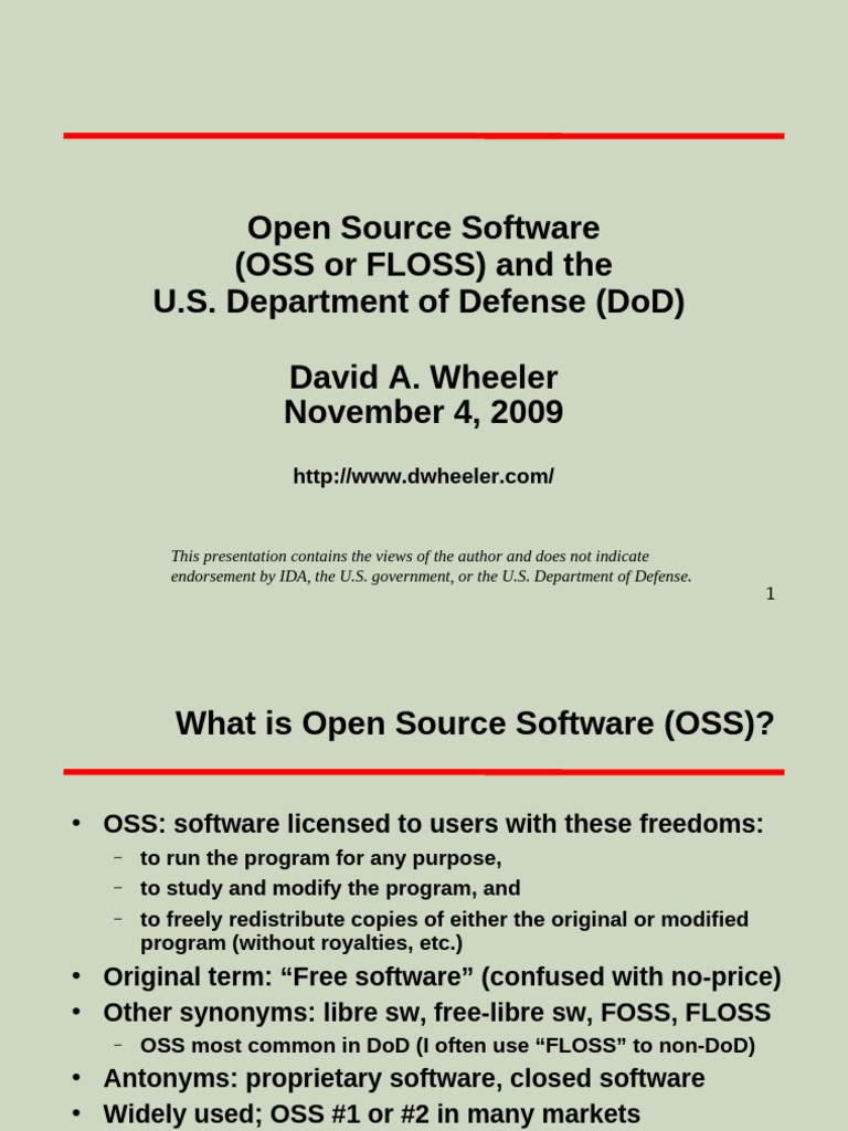 Dod Oss | PDF | Proprietary Software | Free Software
