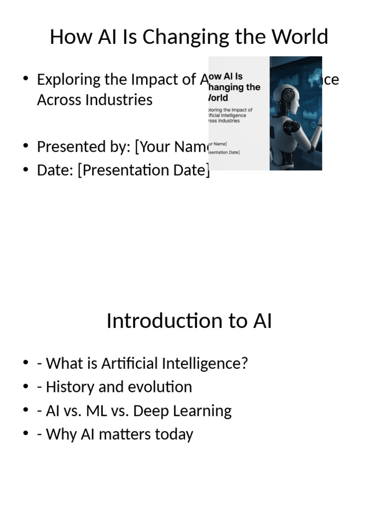 How AI Is Changing The World Final | PDF