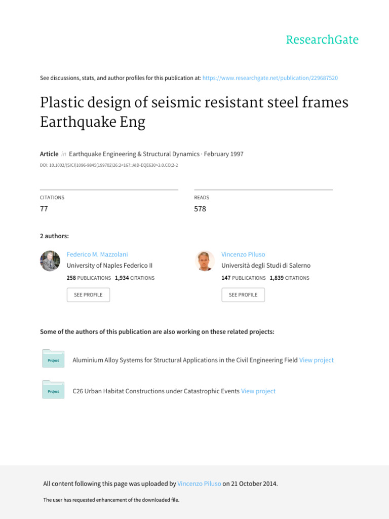 Seismic Design of Steel Frames | PDF | Bending | Matrix (Mathematics)