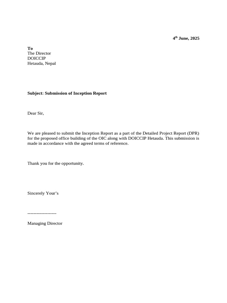 Inception Report Submission for OIC Project | PDF