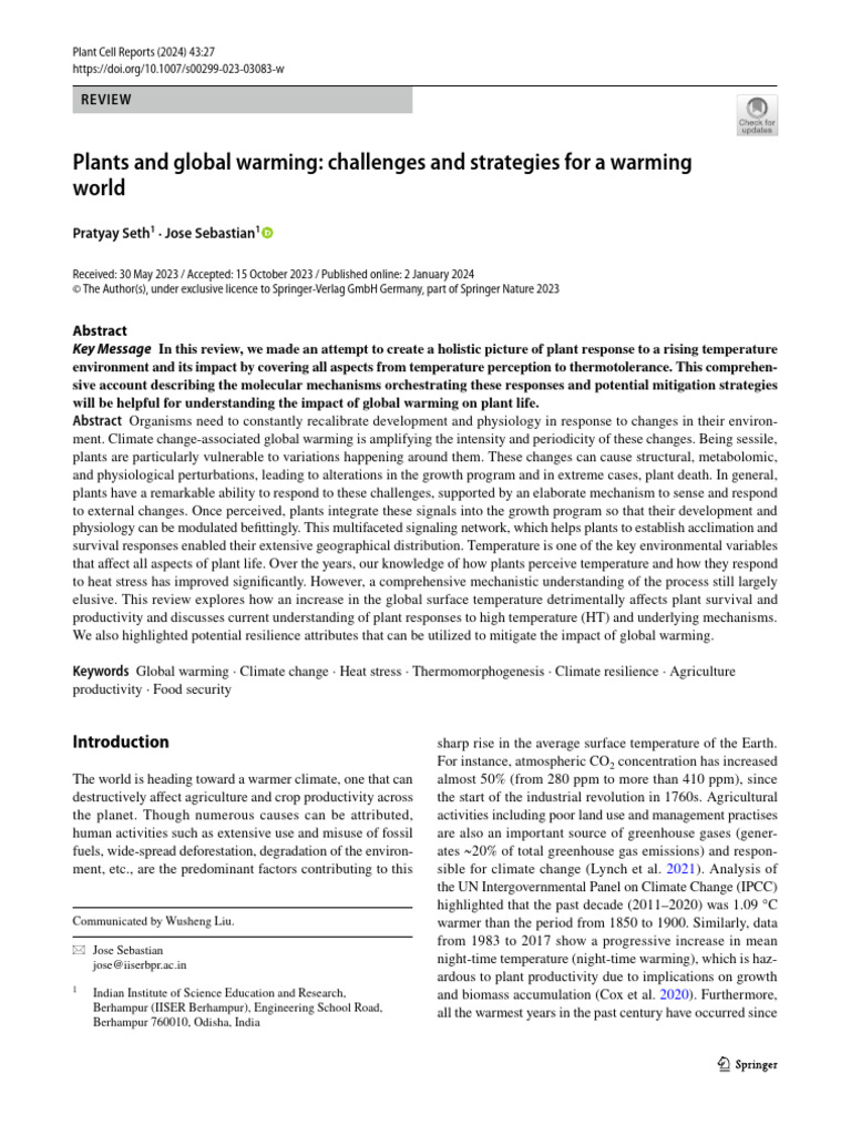 Plant and Global Warming | PDF | Root | Climate Change