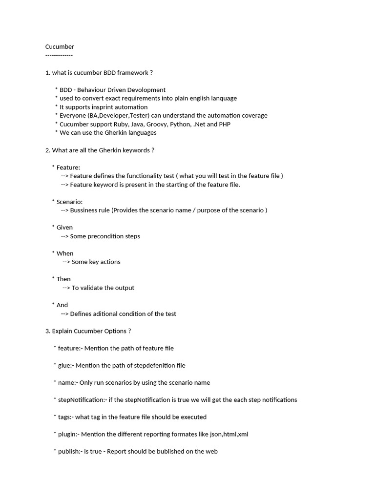 Cucumber BDD Framework Overview | PDF | Programming Paradigms ...