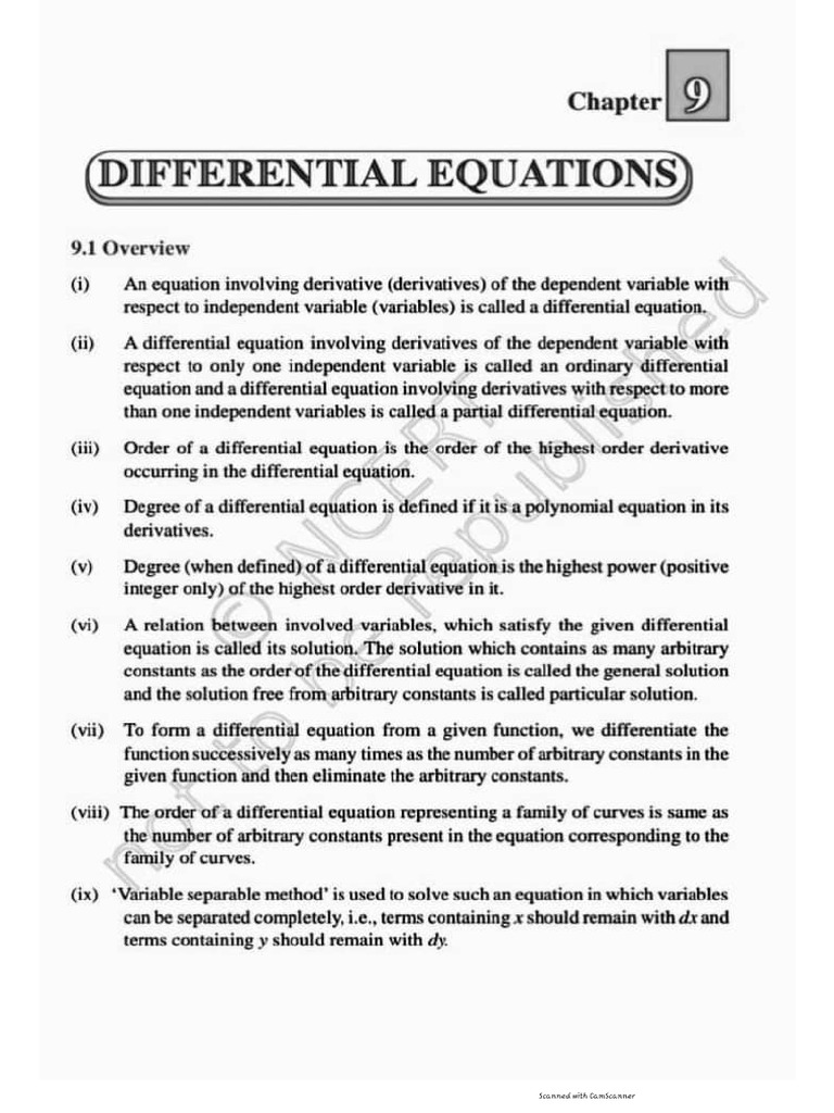 DE Notes | PDF