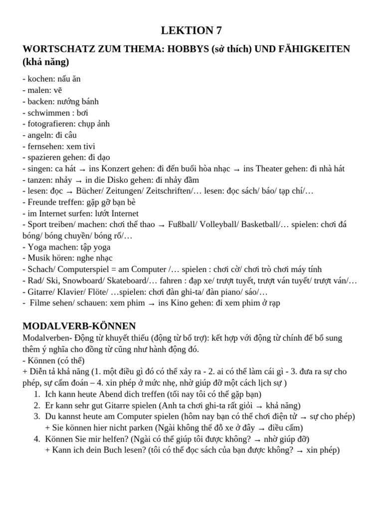 Lektion 7 Handout | PDF