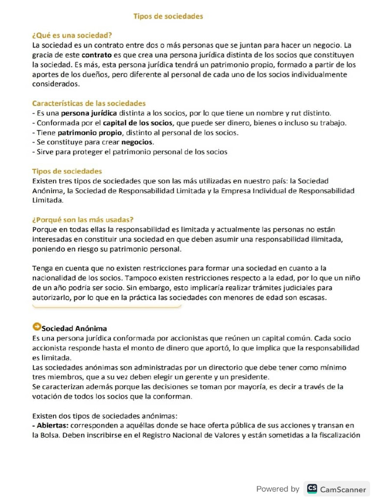 Tipos de Sociedad y Empresa | PDF