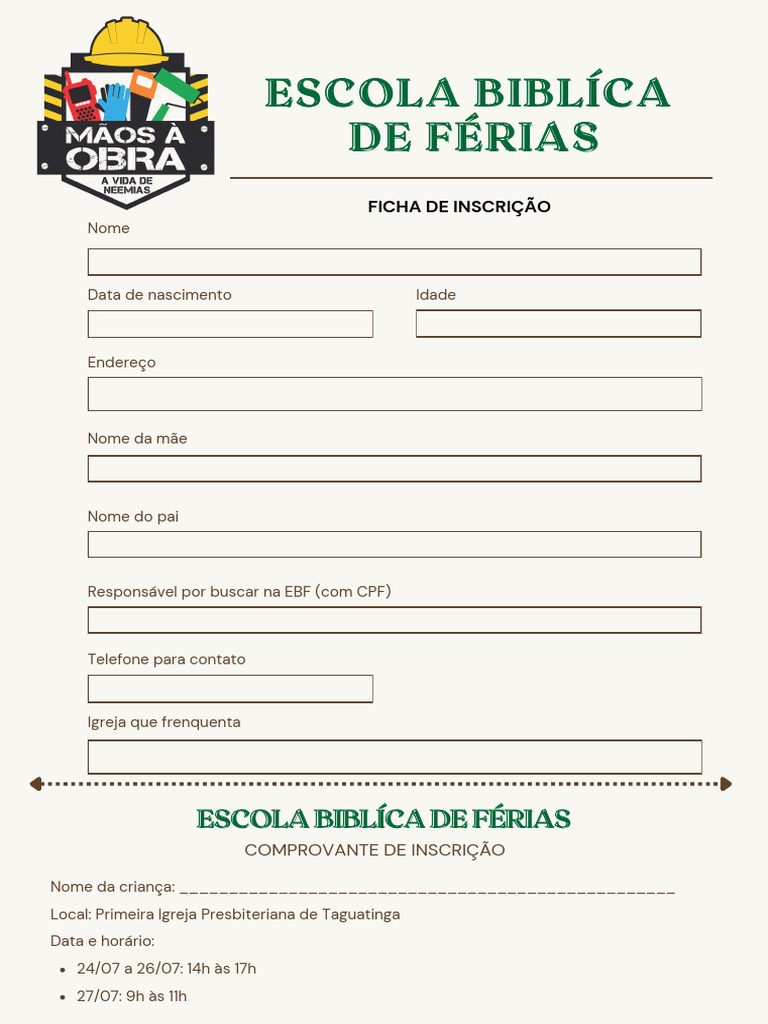 Ficha de Inscrição EBF 2025 | PDF
