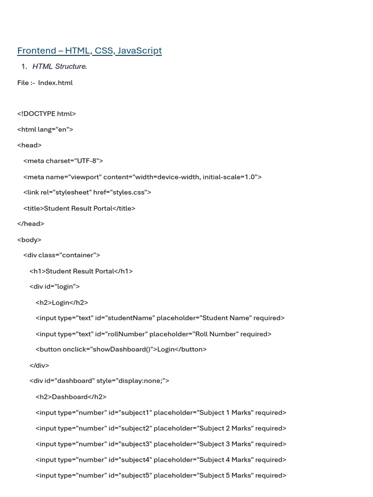 Internship Project Final.docx 20250618 104210 0000 | PDF | Java Script ...
