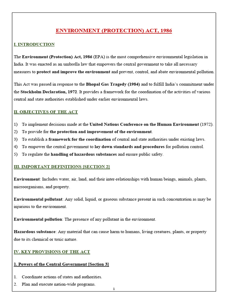 Environment Protection Act Overview | PDF | Environmental Law | Waste