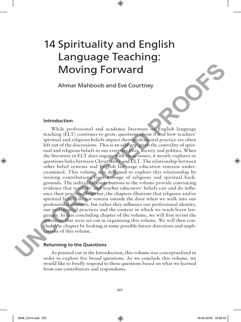 Spirituality and English Language Teachi | PDF | Pedagogy | Identity ...
