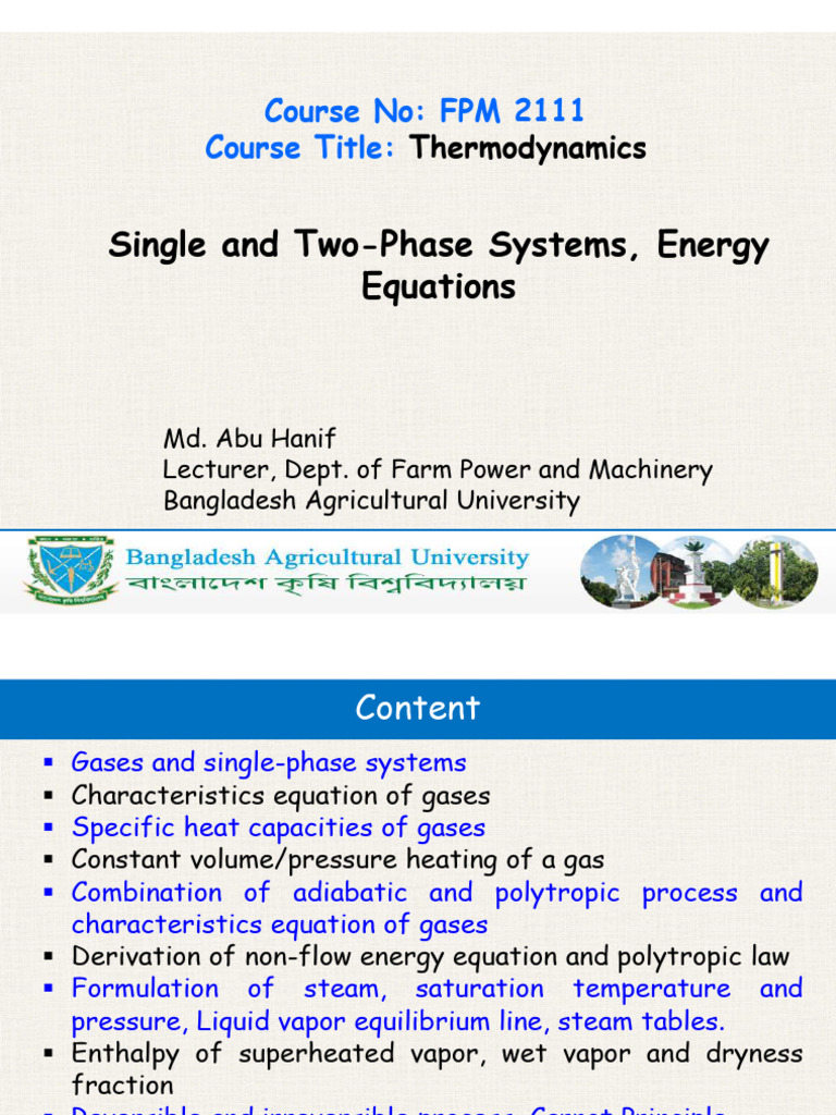 Thermodynamics: Gases & Energy Equations | PDF | Gases | Heat
