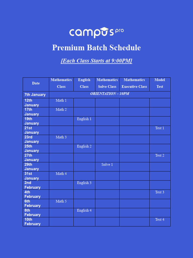 NSU Summer 25 - Premium Batch Schedule - PDF | PDF | Military ...