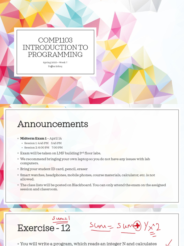 COMP1103 Week 7 | PDF | Parameter (Computer Programming) | Function ...