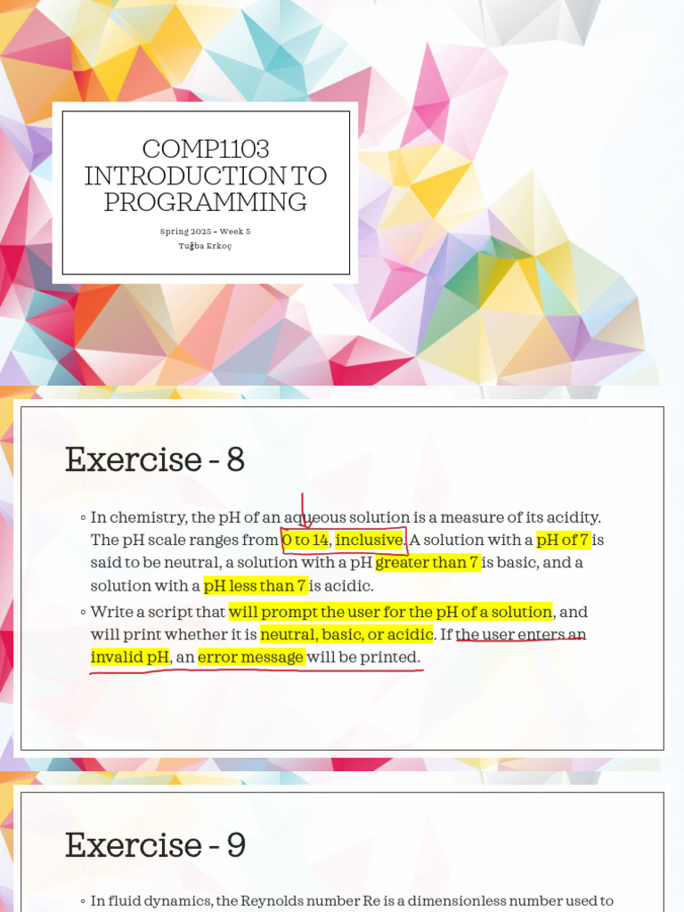 COMP1103 Week 5 | PDF | Control Flow | Software Engineering