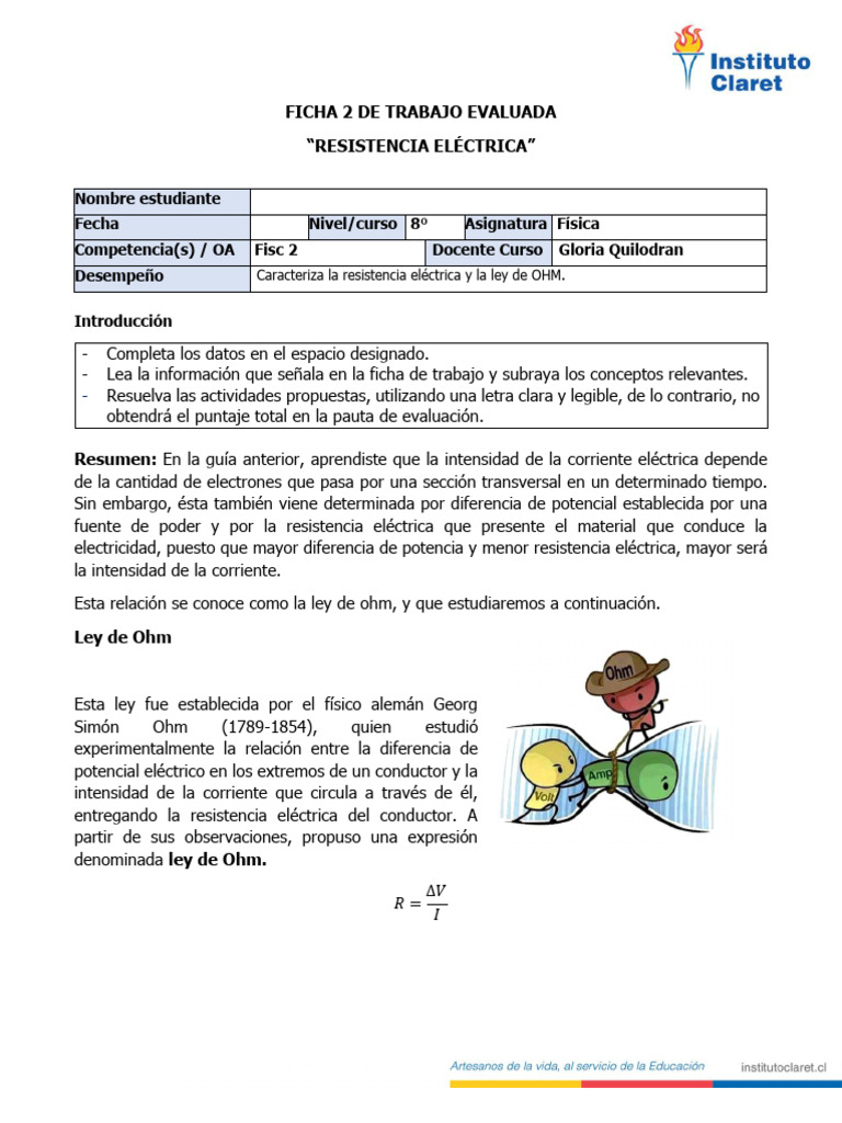 Ley de Ohm y Resistencia Eléctrica | PDF | Resistencia Eléctrica y ...