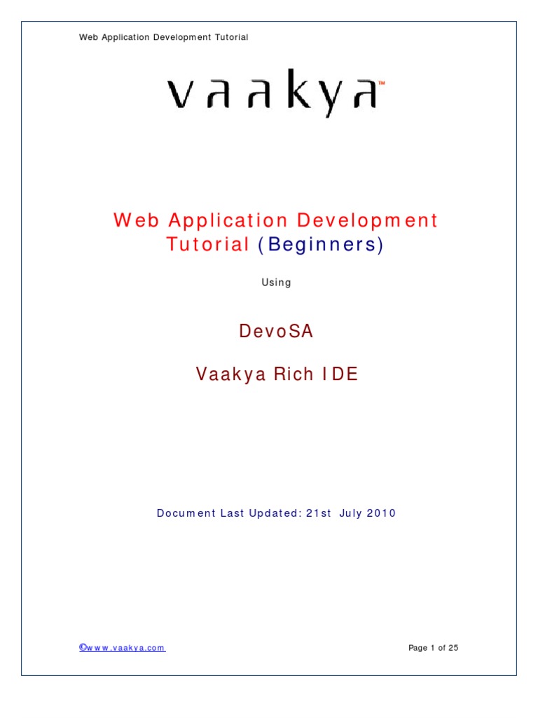 Vaakya Web Application Development Tutorial Beginners Web Server Internet Web