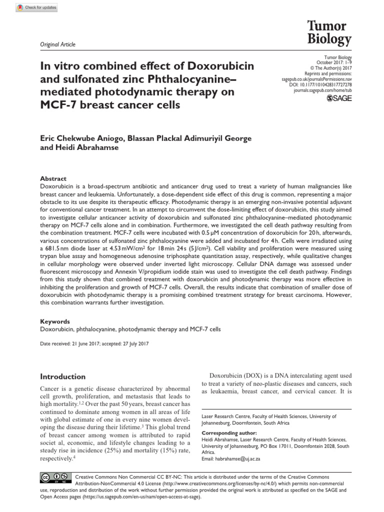 Aniogo-2017-In Vitro Combined Effect of Doxoru | PDF | Cytotoxicity ...