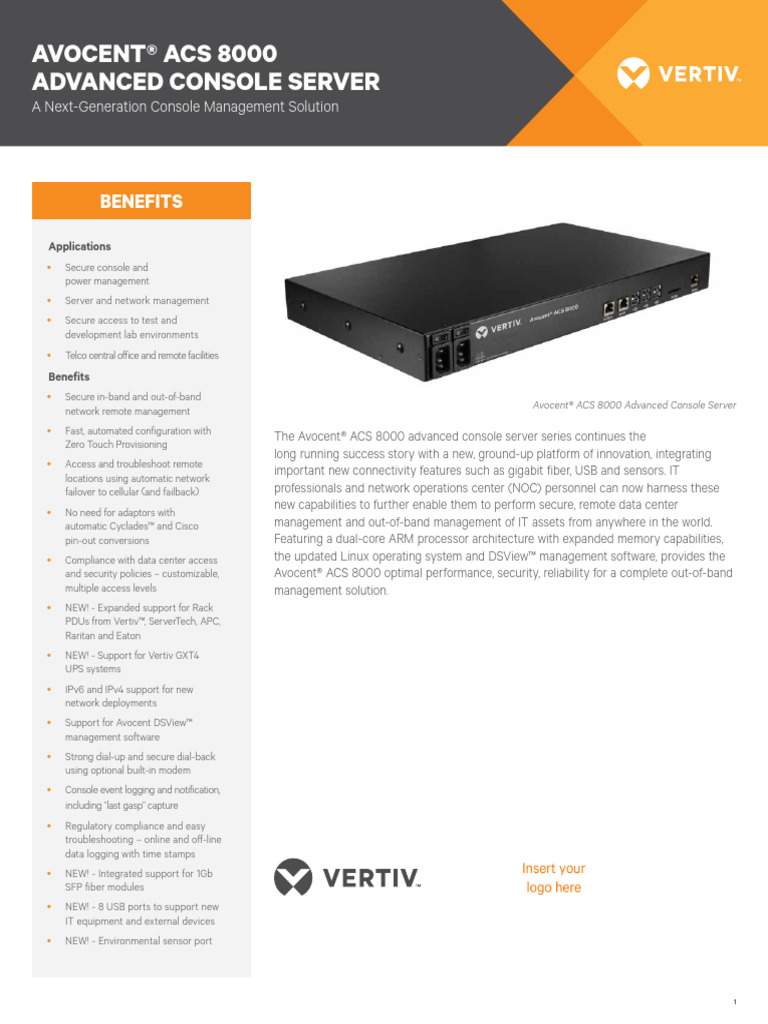 Avocent ACS 8000 Console Server Overview | PDF | Radius | Secure Shell