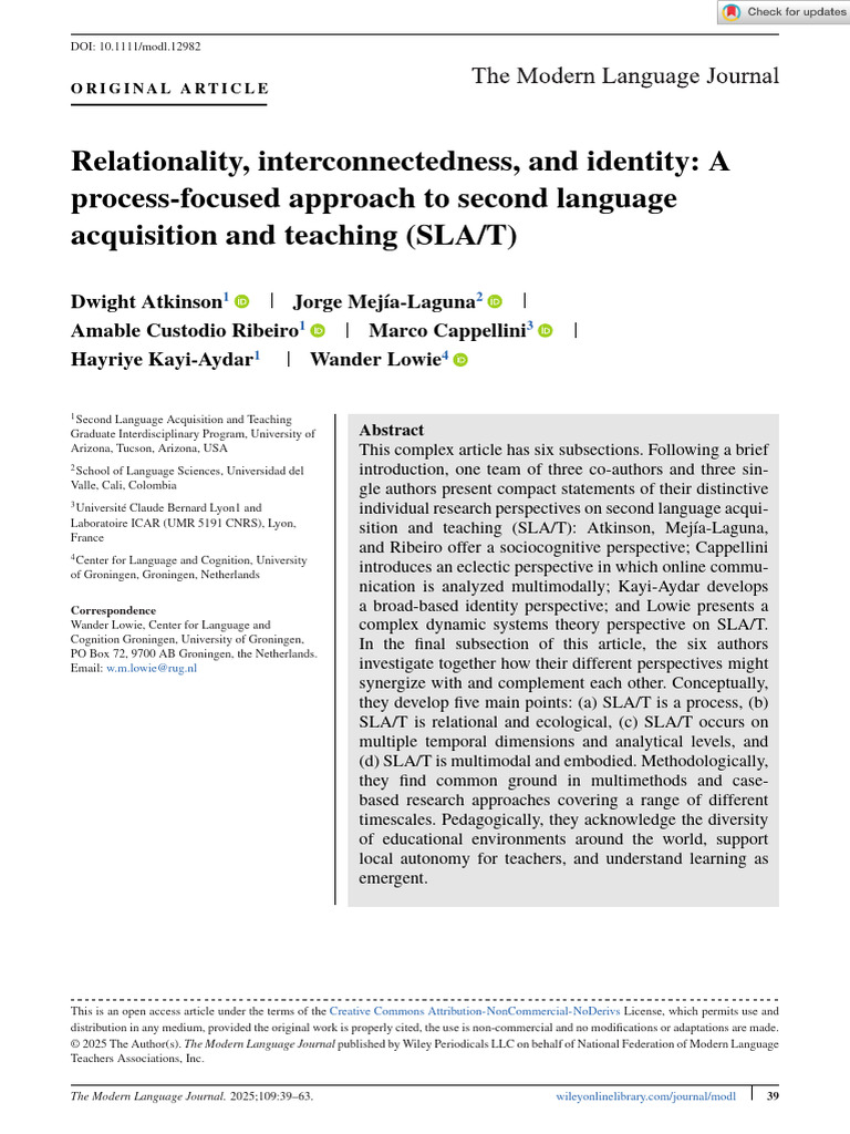 Process-Focused Perspectives on SLA | PDF | Second Language Acquisition ...