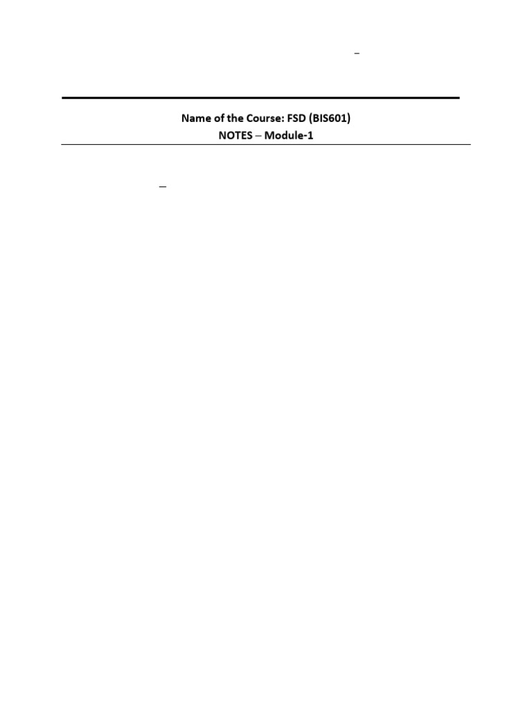JavaScript Basics for FSD Course | PDF | Constructor (Object Oriented ...