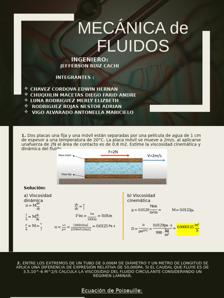Trabajo 1 Mec. de Fluidos | PDF | Viscosidad | Presión