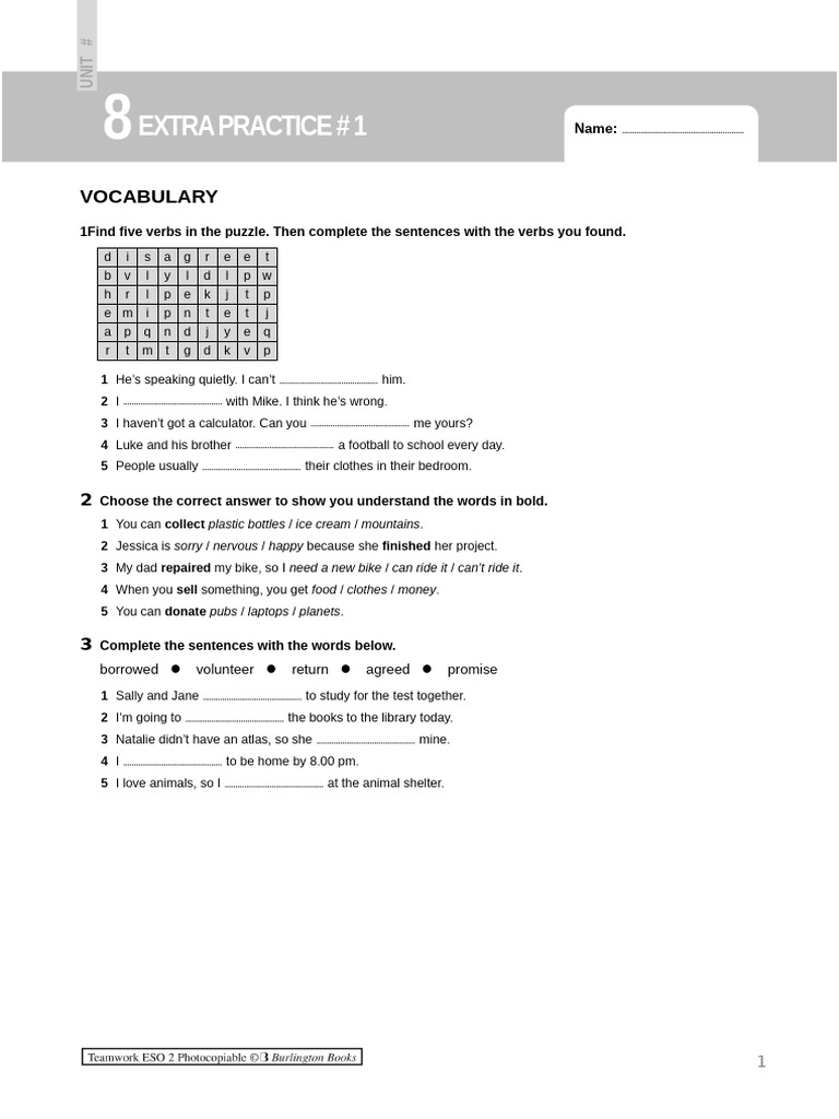 Vocabulary and Grammar Practice Guide | PDF | Waste