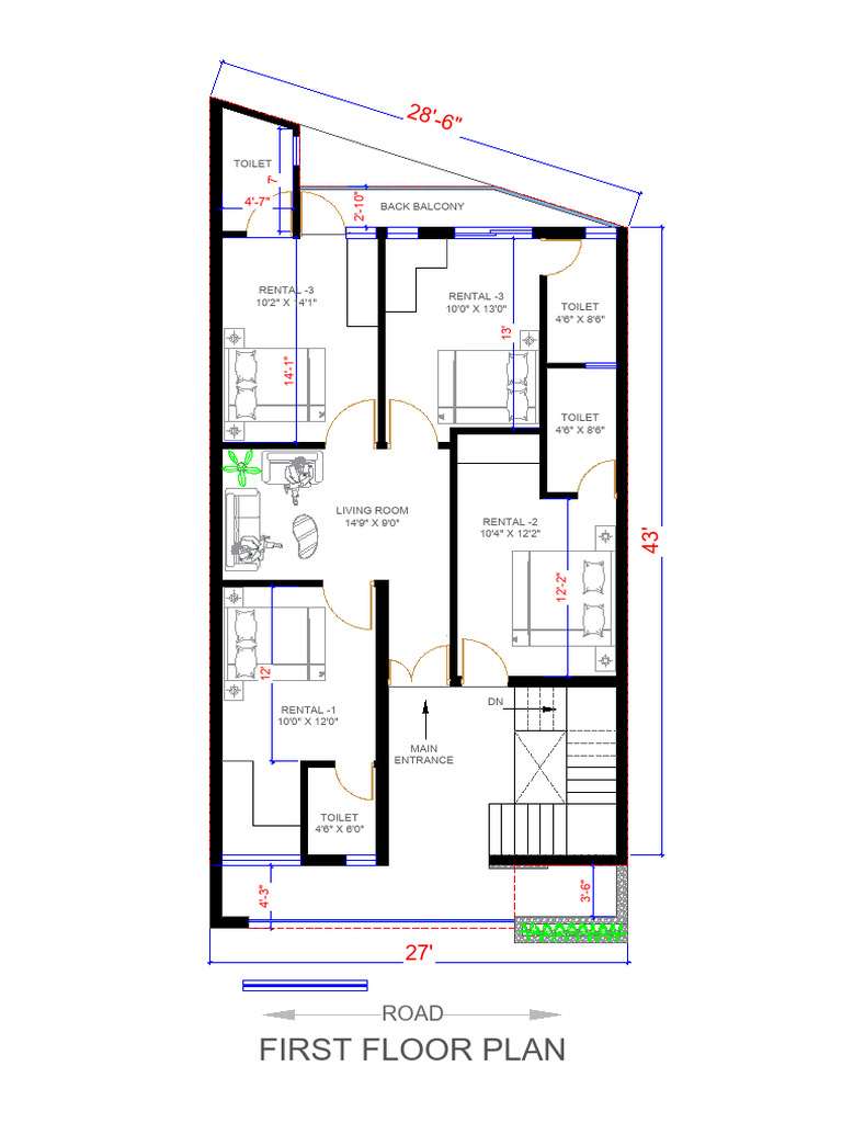 Rental Room Building Plan PDF | PDF