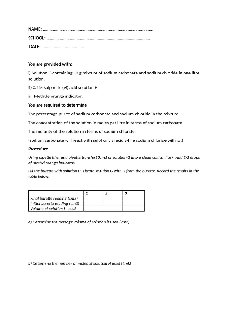 Sodium Carbonate and Chloride Analysis | PDF