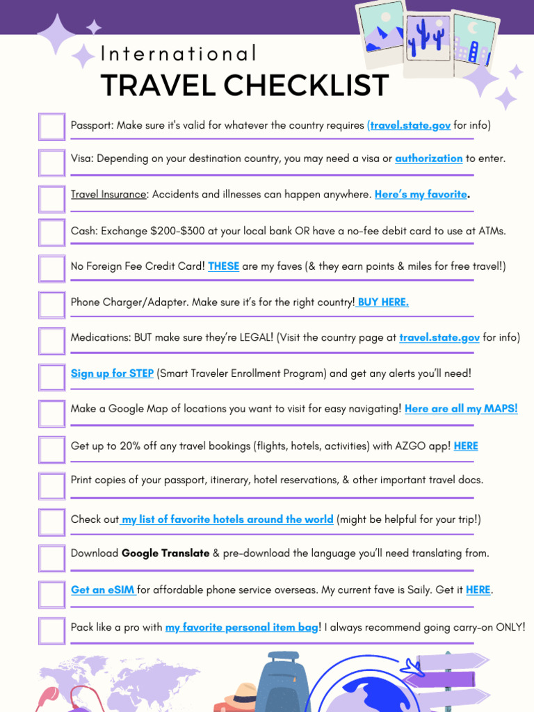 Essential Travel Checklist Guide | PDF | Service Industries