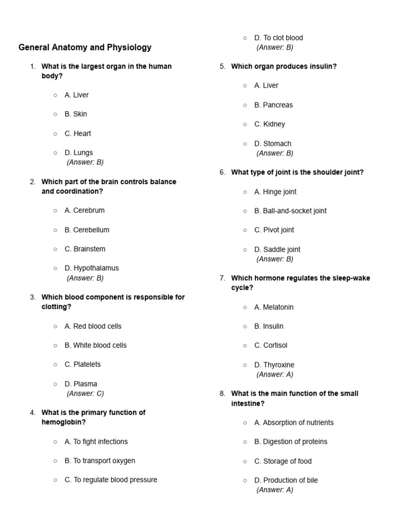 General Anatomy and Physiology | PDF | Blood