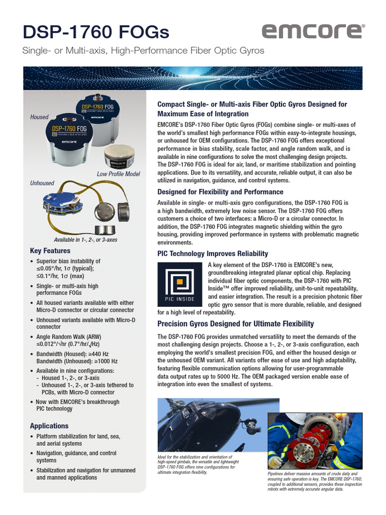 DSP-1760 Fiber Optic Gyros Overview | PDF | Electrical Connector ...